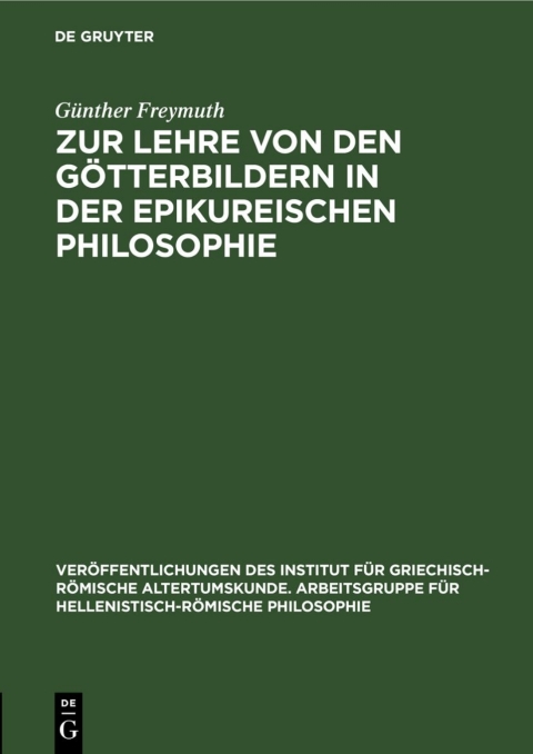 Cover image for book Zur Lehre von den Götterbildern in der epikureischen Philosophie