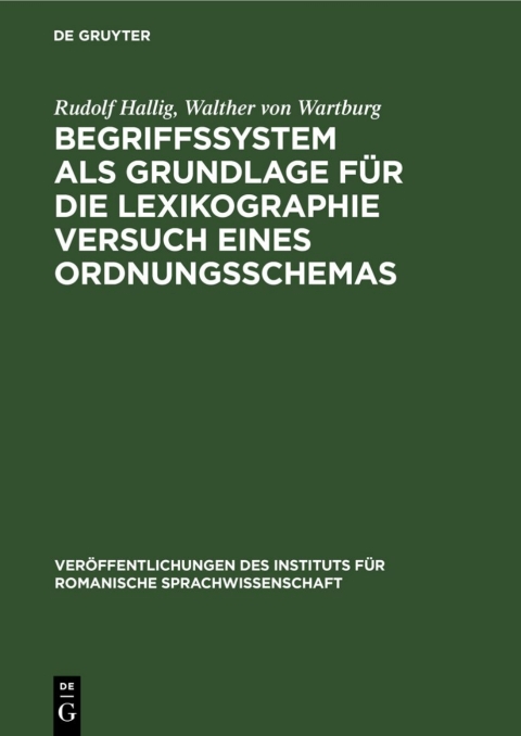 Cover image for book Begriffssystem als Grundlage für die Lexikographie Versuch eines Ordnungsschemas