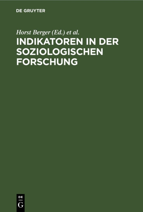 Cover image for book Indikatoren in der soziologischen Forschung