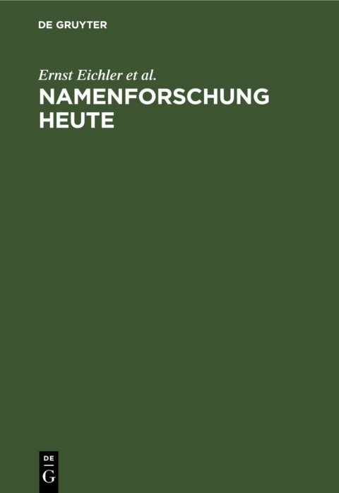 Cover image for book Namenforschung heute