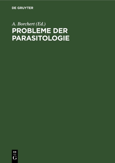 Cover image for book Probleme der Parasitologie