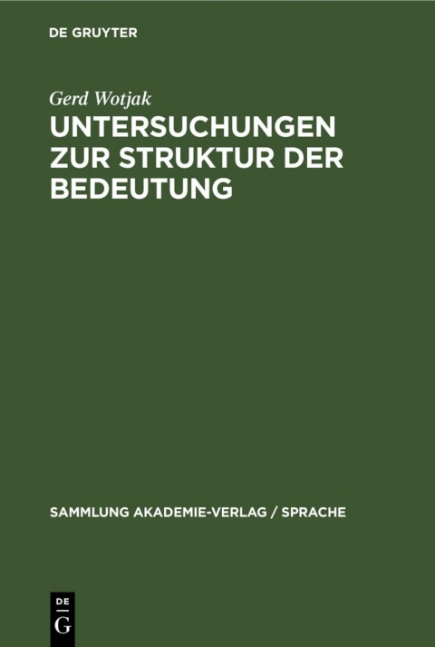 Cover image for book Untersuchungen zur Struktur der Bedeutung