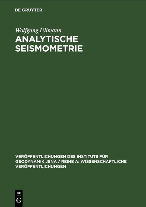 Cover image for book Analytische Seismometrie