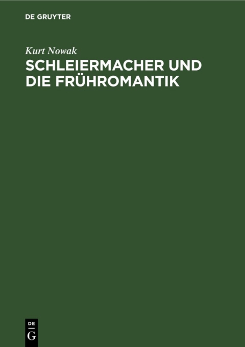 Cover image for book Schleiermacher und die Frühromantik