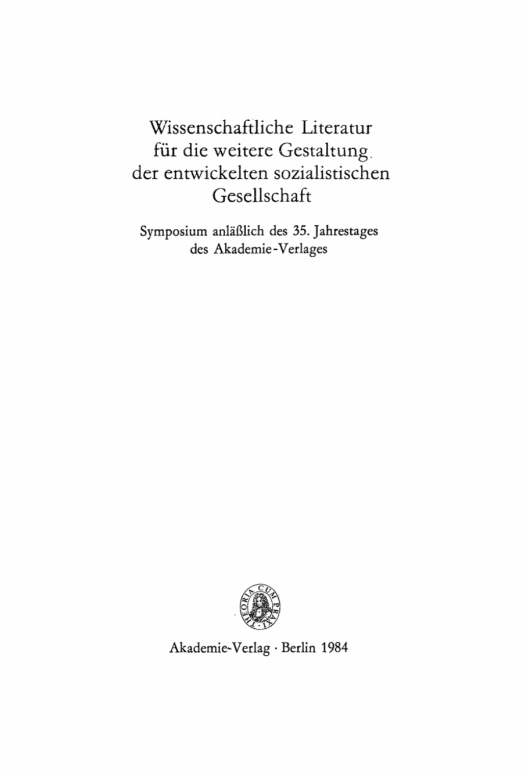 Page Fidelity Wissenschaftliche Literatur für die weitere Gestaltung der entwickelten sozialistischen Gesellschaft; $112.76