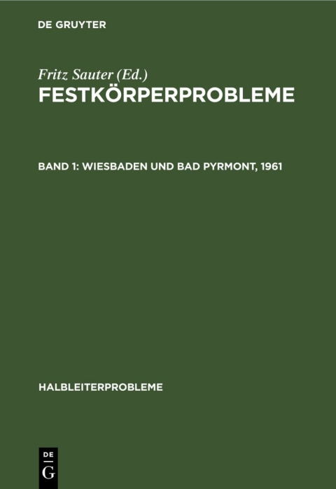 Cover image for book Wiesbaden und Bad Pyrmont, 1961