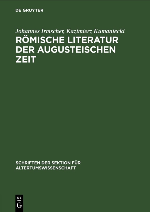Cover image for book Römische Literatur der Augusteischen Zeit