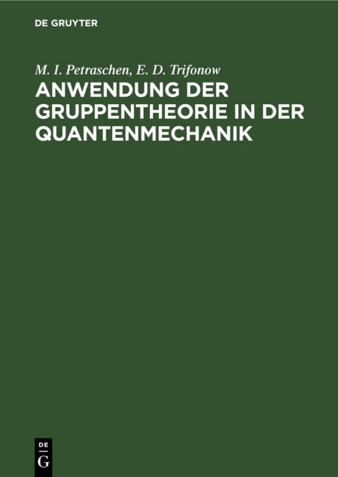 Cover image for book Anwendung der Gruppentheorie in der Quantenmechanik