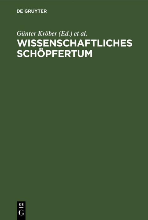 Cover image for book Wissenschaftliches Schöpfertum