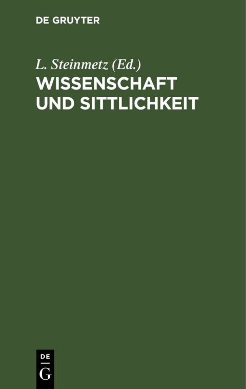 Cover image for book Wissenschaft und Sittlichkeit