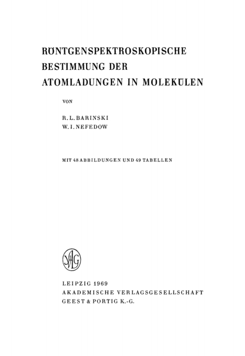 Cover image for book Röntgenspektroskopische Bestimmung der Atomladungen in Molekülen