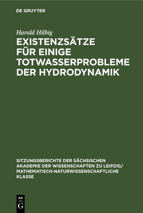 Cover image for book Existenzsätze für einige Totwasserprobleme der Hydrodynamik