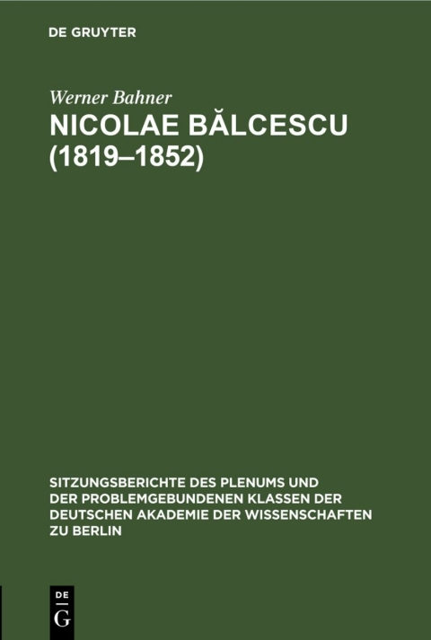 Cover image for book Nicolae Bălcescu (1819–1852)