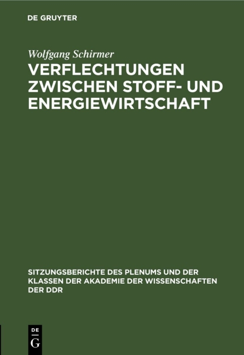 Cover image for book Verflechtungen zwischen Stoff- und Energiewirtschaft