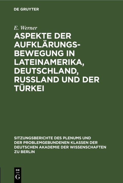 Cover image for book Aspekte der Aufklärungsbewegung in Lateinamerika, Deutschland, Rußland und der Türkei