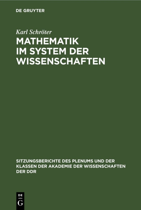 Cover image for book Mathematik im System der Wissenschaften