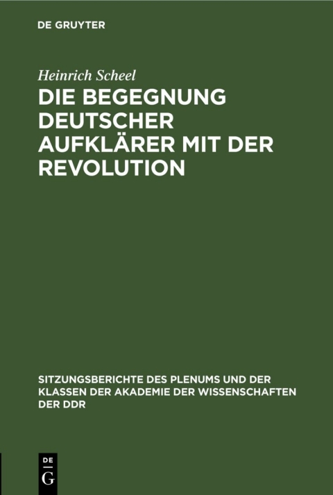 Cover image for book Die Begegnung deutscher Aufklärer mit der Revolution
