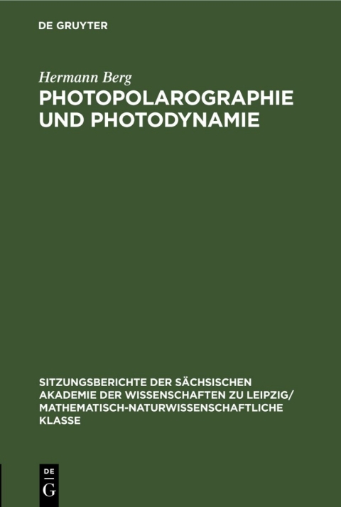 Cover image for book Photopolarographie und Photodynamie
