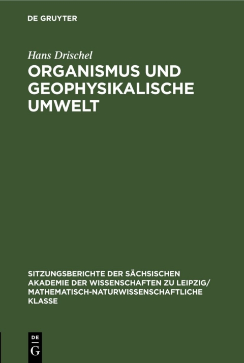 Cover image for book Organismus und geophysikalische Umwelt