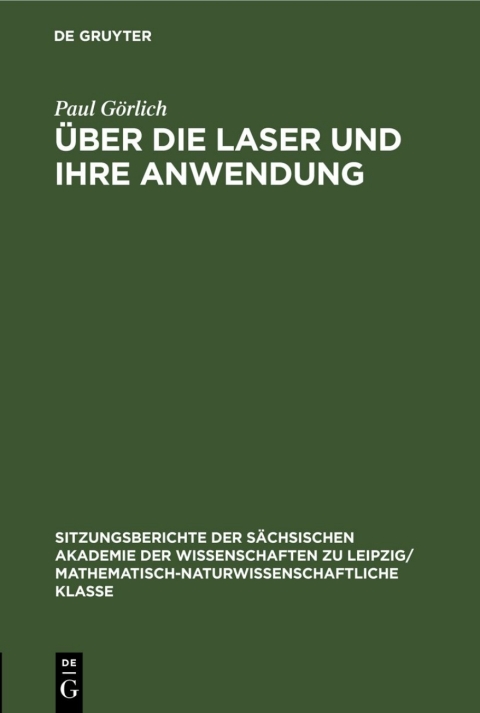 Cover image for book Über die Laser und ihre Anwendung