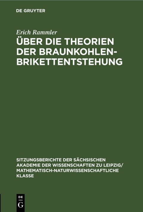 Cover image for book Über die Theorien der Braunkohlenbrikettentstehung
