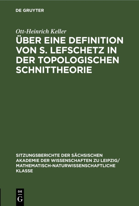 Cover image for book Über eine Definition von S. Lefschetz in der topologischen Schnittheorie