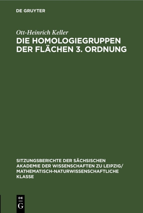 Cover image for book Die Homologiegruppen der Flächen 3. Ordnung