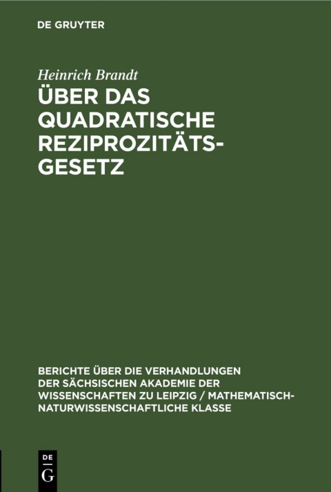 Cover image for book Über das quadratische Reziprozitätsgesetz