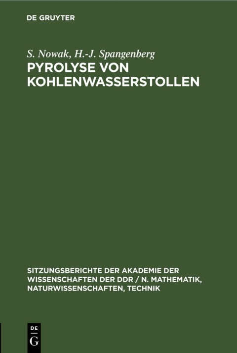 Cover image for book Pyrolyse von Kohlenwasserstollen