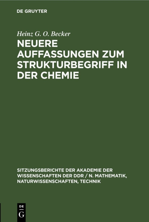 Cover image for book Neuere Auffassungen zum Strukturbegriff in der Chemie
