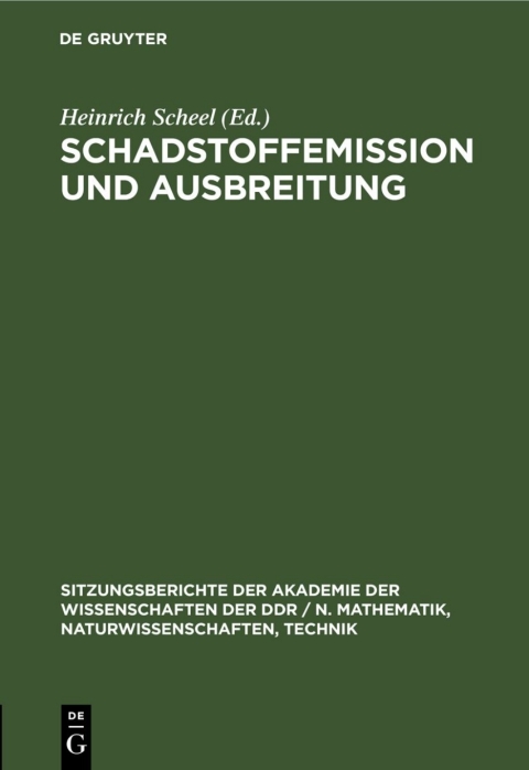 Cover image for book Schadstoffemission und Ausbreitung