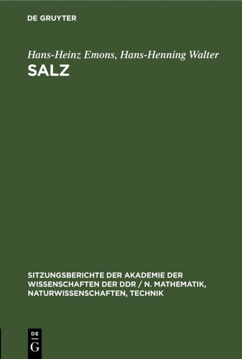 Cover image for book Salz