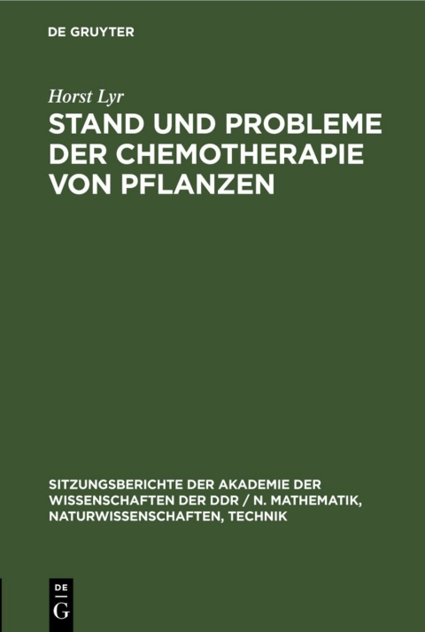 Cover image for book Stand und Probleme der Chemotherapie von Pflanzen