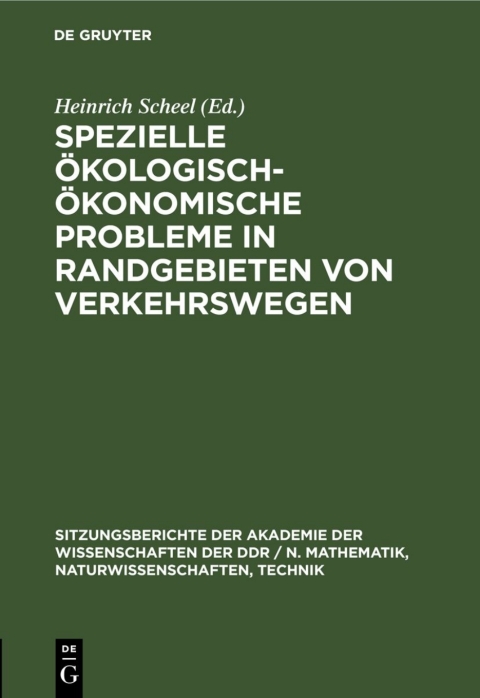 Cover image for book Spezielle ökologisch-ökonomische Probleme in Randgebieten von Verkehrswegen