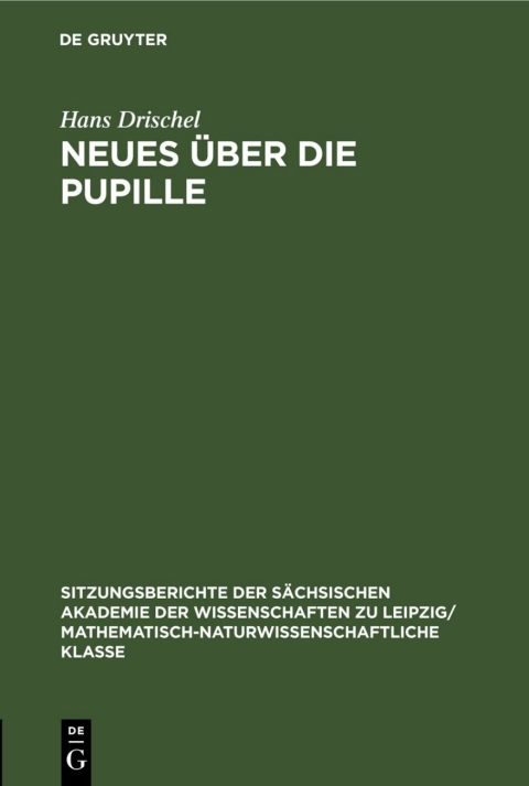 Cover image for book Neues über die Pupille