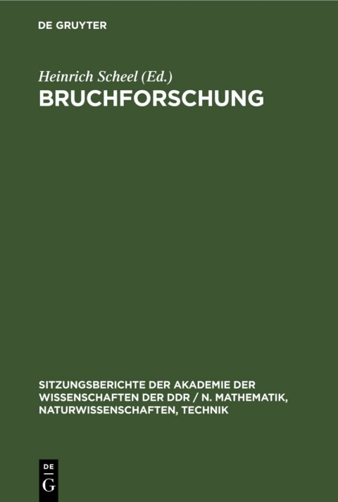 Cover image for book Bruchforschung