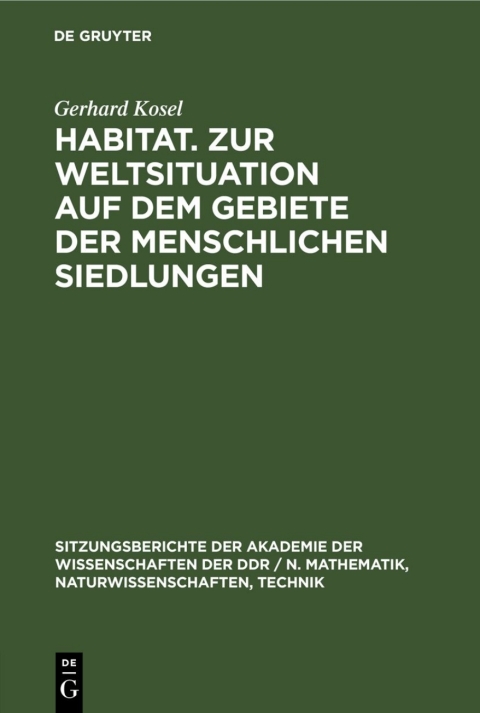 Cover image for book Habitat. Zur Weltsituation auf dem Gebiete der menschlichen Siedlungen