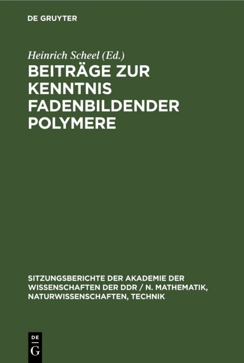 Cover image for book Beiträge zur Kenntnis fadenbildender Polymere