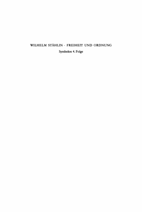 Cover image for book Freiheit und Ordnung