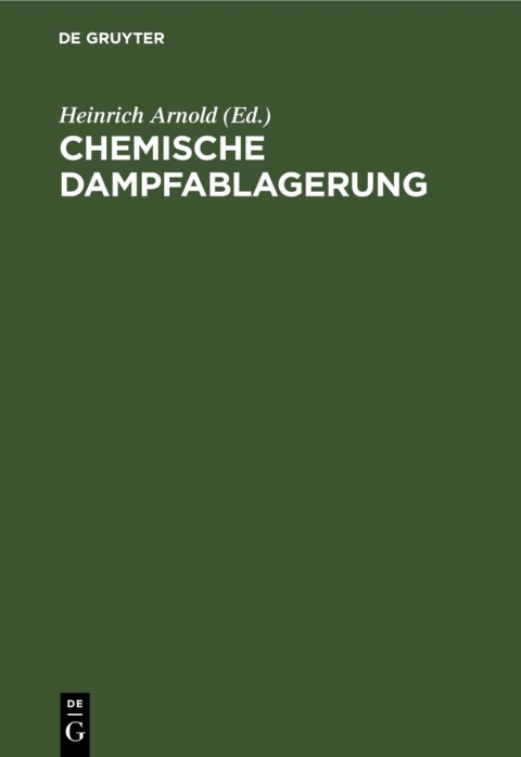 Cover image for book Chemische Dampfablagerung