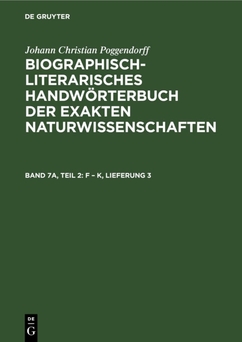 Cover image for book F – K, Lieferung 3