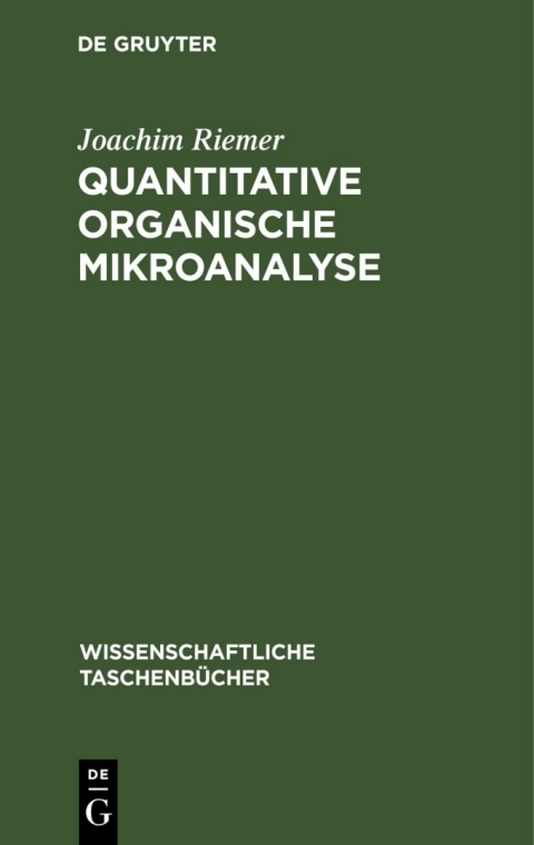 Cover image for book Quantitative organische Mikroanalyse