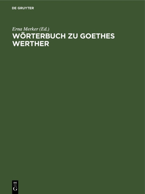 Cover image for book Wörterbuch zu Goethes Werther