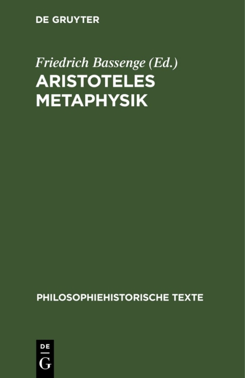 Cover image for book Aristoteles Metaphysik