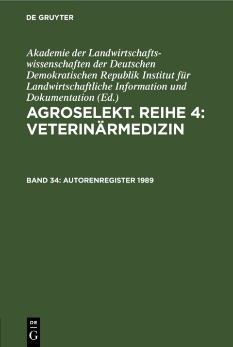 Cover image for book Autorenregister 1989