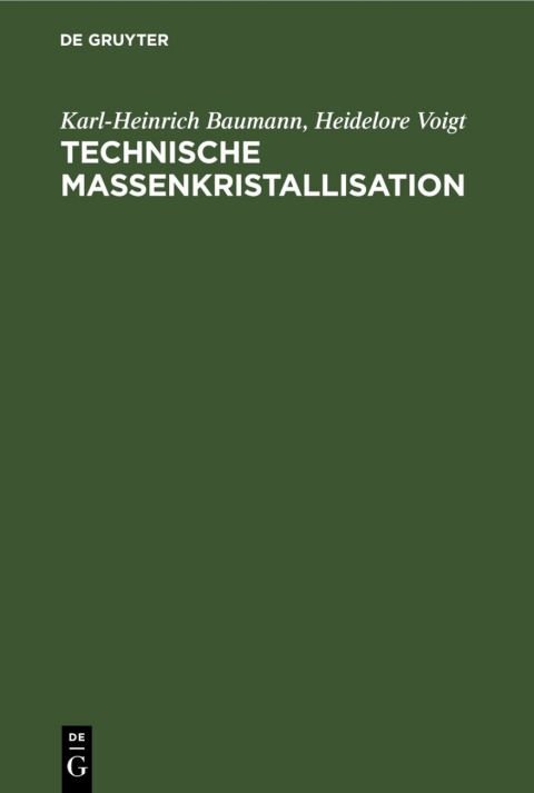 Cover image for book Technische Massenkristallisation