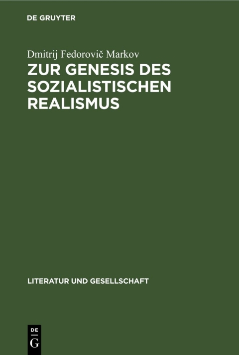 Cover image for book Zur Genesis des sozialistischen Realismus