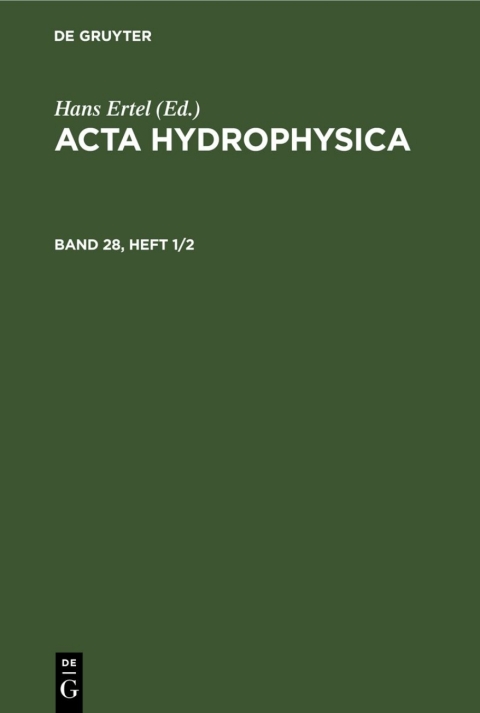 Cover image for book Acta Hydrophysica. Band 28, Heft 1/2