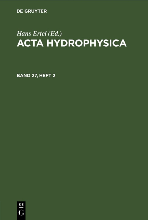 Cover image for book Acta Hydrophysica. Band 27, Heft 2