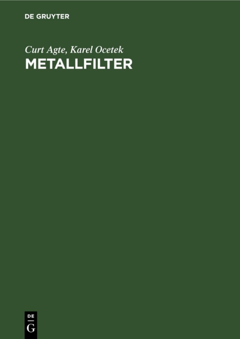 Cover image for book Metallfilter